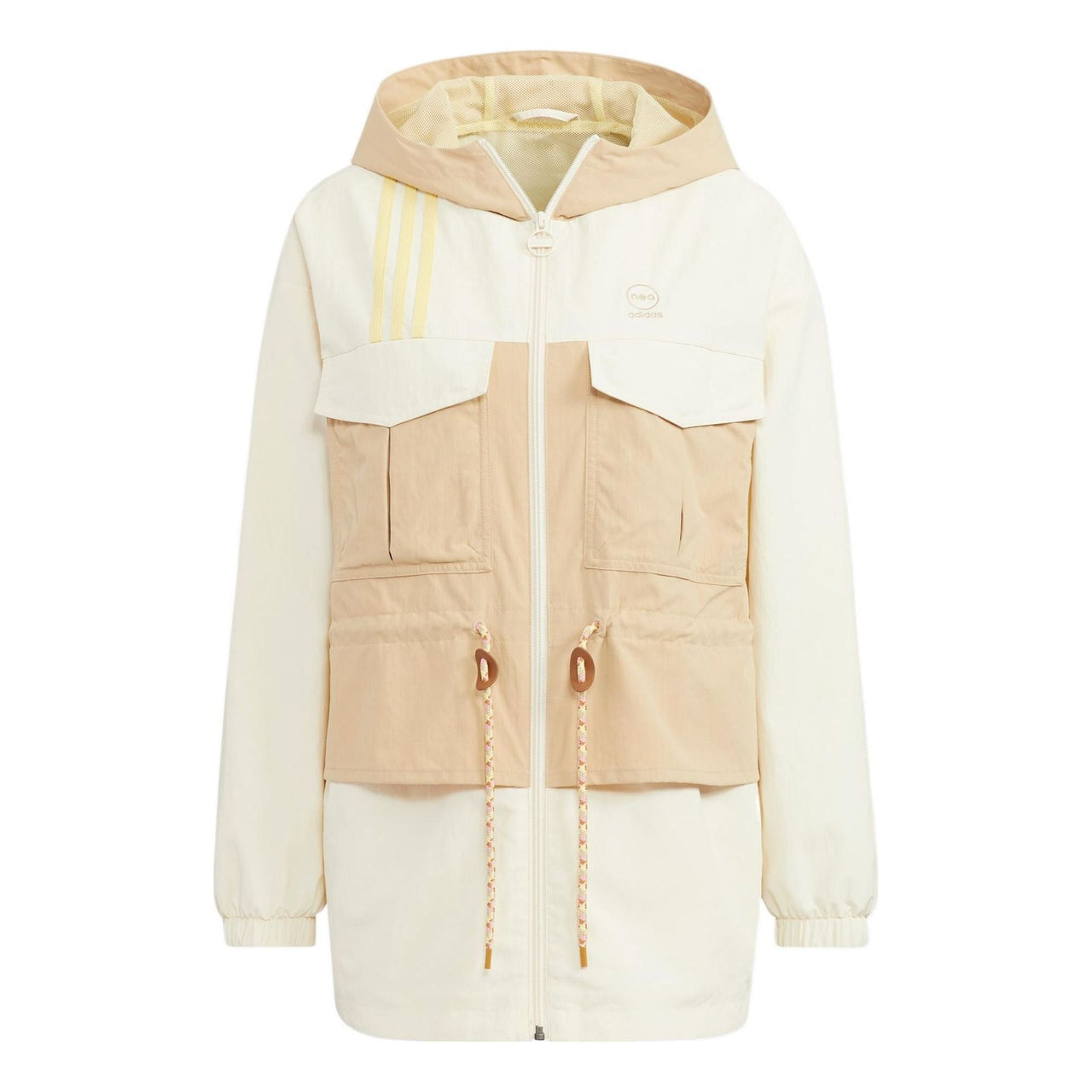 (WMNS) adidas Neo Utility Windbreaker Jackets 'Beige White' HM2021