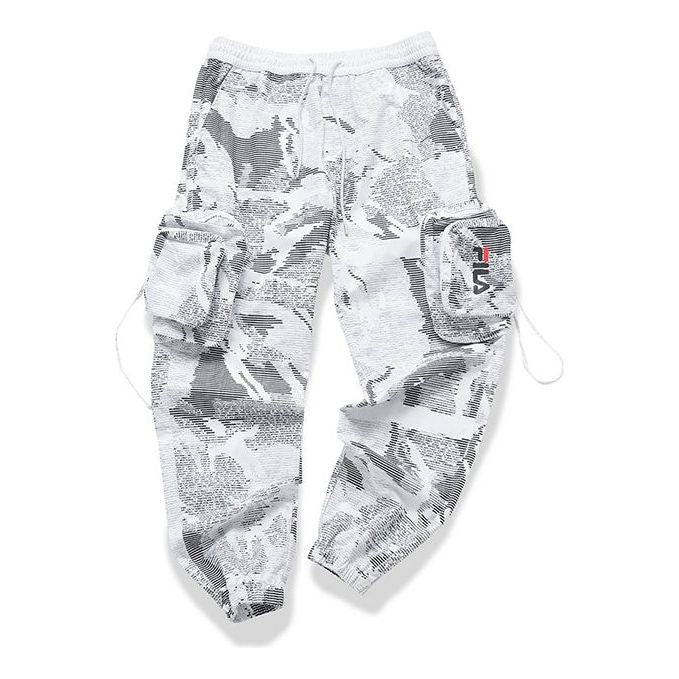 FILA FUSION Logo Printing Camouflage Cargo Casual Jogger Pants White T11M023802F-WT