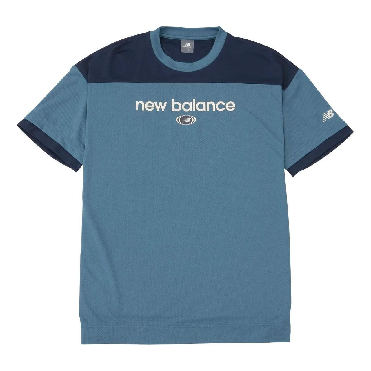 New Balance Linear Logo Honeycomb Mesh T-shirt Asia Sizing 'Elemental Blue' AMT45072-EUB