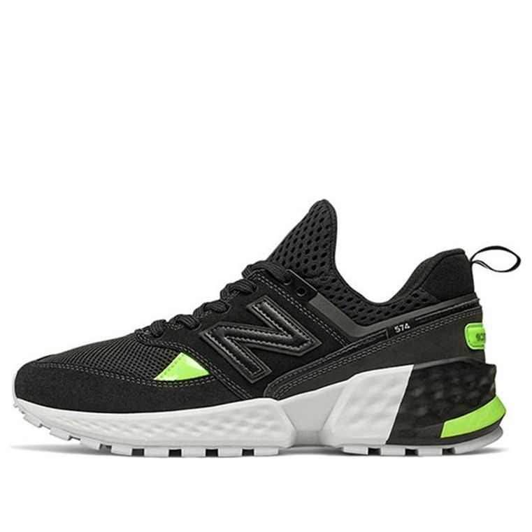 New Balance 574 Sport Suede Trainers Black/Green MS574BRB