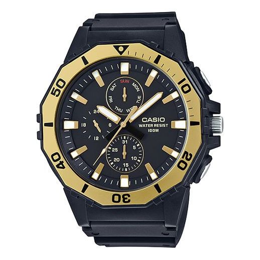 CASIO Waterproof Mens BlackGold Analog MRW-400H-9A2021