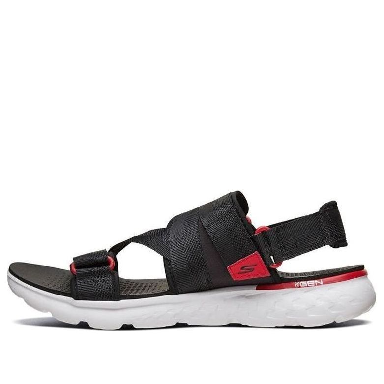 Skechers Velcro Outdoor Breathable Beach Sports Black Red Sandals 54263-BKRD
