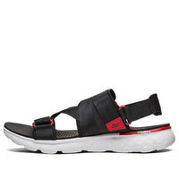 Skechers Velcro Outdoor Breathable Beach Sports Black Red Sandals 54263-BKRD