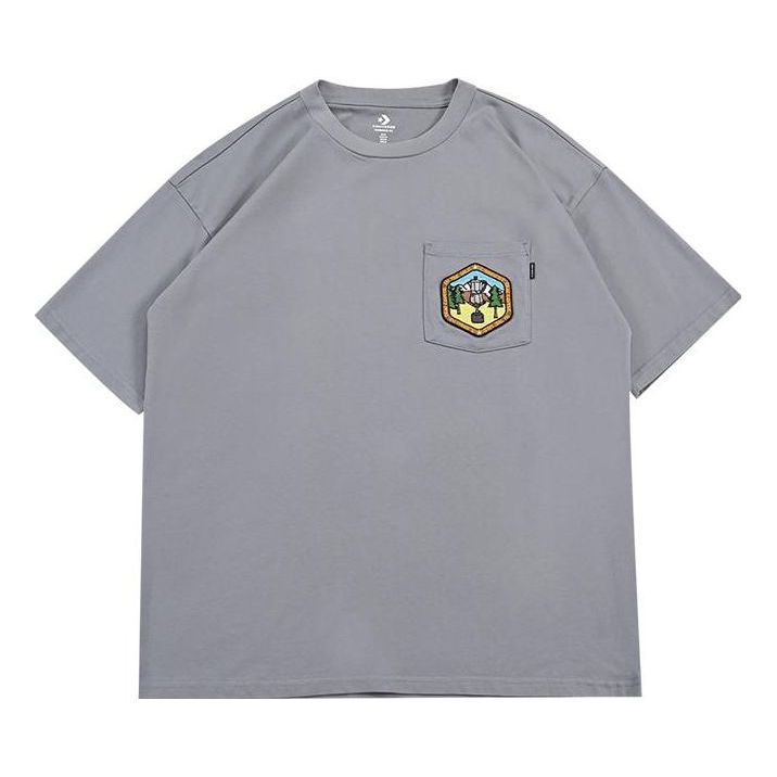 Converse Pocket Logo T-Shirt Asia Sizing 'Grey' 10025881-A03