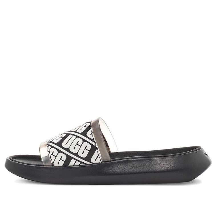 (WMNS) UGG Ruette Beach Black White Slippers 'Black White' 1111072-BLK