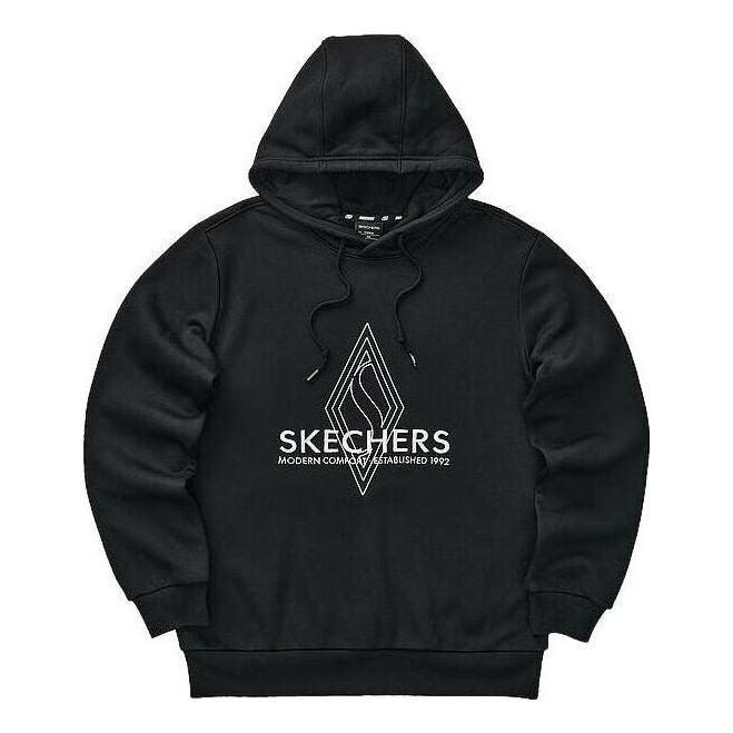 Skechers Diamond Series Letter Hoodied 'Black White' L423M171-0018