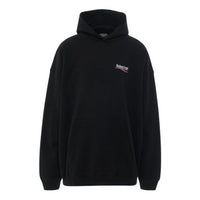 Balenciaga Embroidered Political Campaign Oversized Hoodie 'Black' 620973TKVI91070