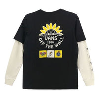(WMNS) Vans Funny Flowers Printing Round Neck Long Sleeves Black VN0A5F6HBLK