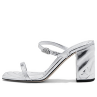 (WMNS) Alexander McQueen Metallic Leather Sandals 'Silver' 780711WIF118100