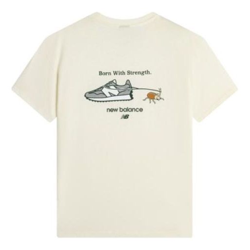 New Balance Logo Graphic T-Shirt Asia Sizing 'White Grey' AMT22397-IV