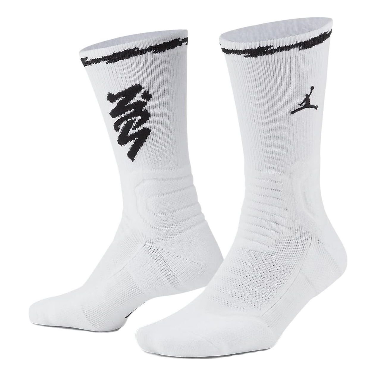 Air Jordan Zion Flight Crew Socks 'White Black' CU7914-100
