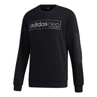 adidas neo Casual Sports Printing Logo Round Neck Pullover Black GK8769