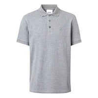 Men's Burberry SS21 Button Mesh Short Sleeve Polo Shirt Gray 80374361