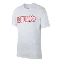 Air Jordan Alphabet Printing Round Neck Short Sleeve White CD5604-100