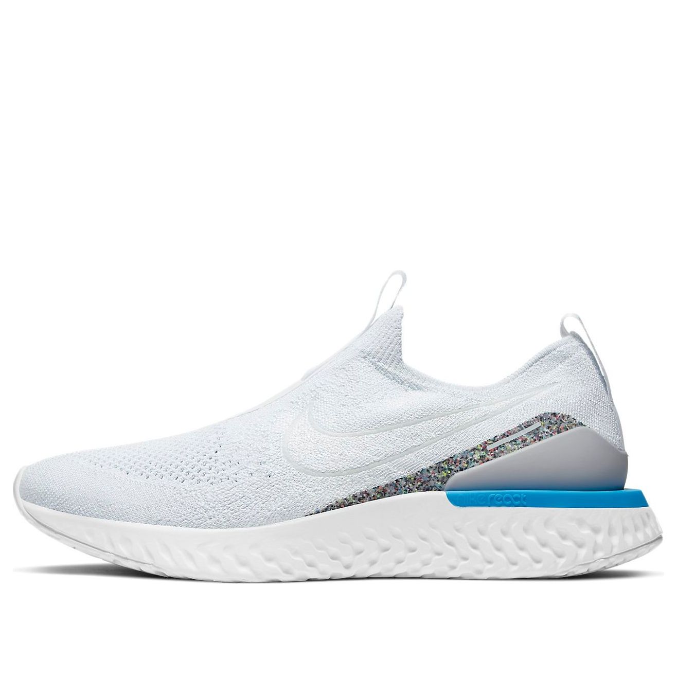 Nike Epic Phantom React Flyknit Sports Shoes White/Blue CK0090-100