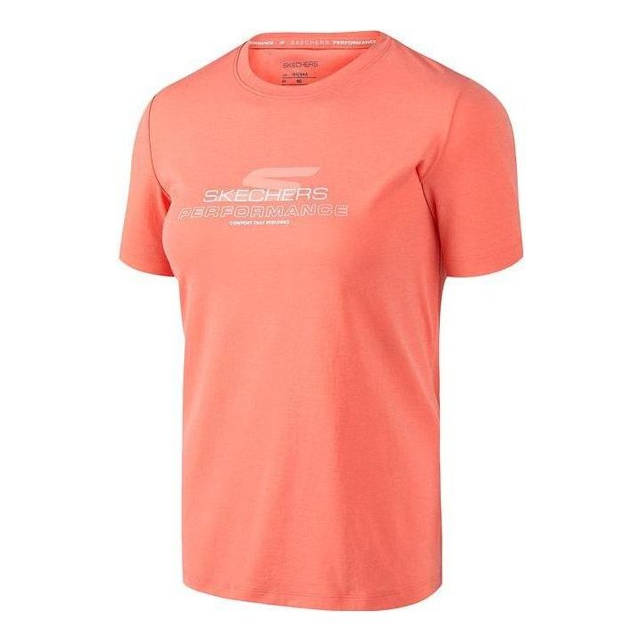 (WMNS) Skechers Logo Short Sleeve Tee 'Red' P223W014-000X