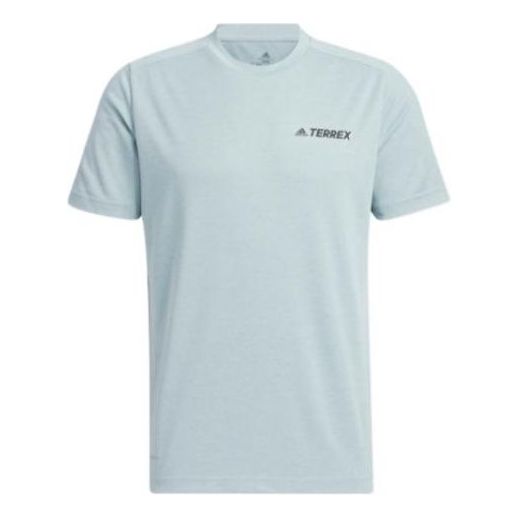 Men's adidas Terrex Tx Logo Ss T Outdoor Sports Short Sleeve Light Gray T-Shirt HM3812