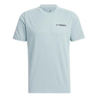 Men's adidas Terrex Tx Logo Ss T Outdoor Sports Short Sleeve Light Gray T-Shirt HM3812