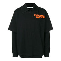 Off-White Alphabet Pattern Printing Zipper lapel Long Sleeves Black OMAB027R191850141019