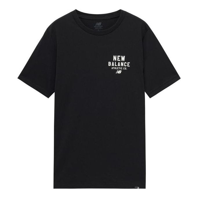 New Balance Round Neck Sports T-Shirt Asia Sizing 'Black White' MT31909-BK