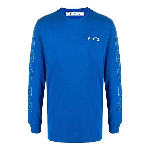 Off-White SS21 Alphabet Pattern Solid Color Long Sleeves Blue OMAB001S21JER0044501