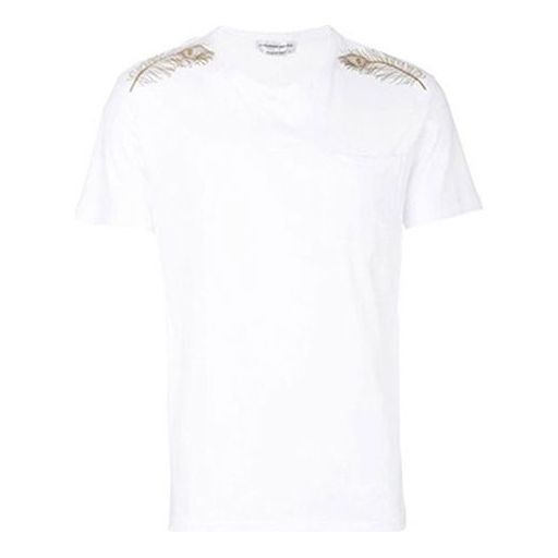 Men's Alexander McQueen Embroidered Short Sleeve White 464059-QJZ71-0900