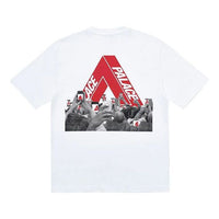 Men's PALACE Tri-Phone Pattern Round Neck Short Sleeve White P18TS115