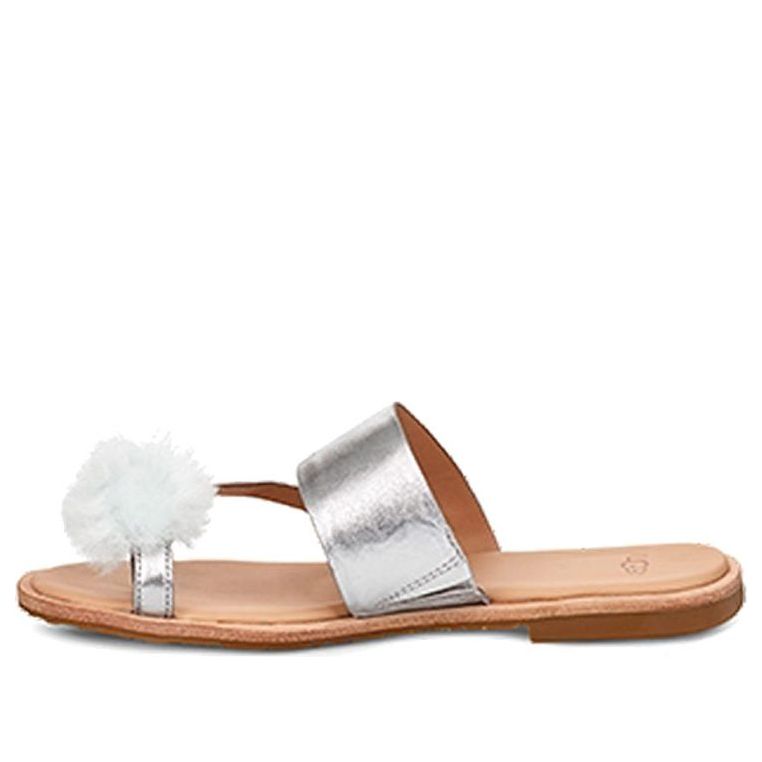 (WMNS) UGG Hadlee Metallic Silver Slippers 1101349-SLVR