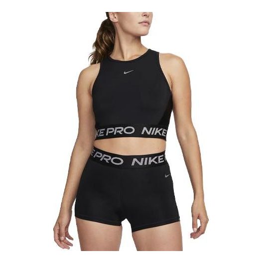 (WMNS) Nike Pro Dri-FIT Cropped Tank Top 'Black' FB5588-010