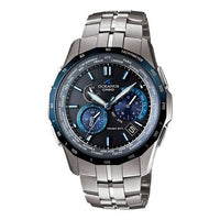 CASIO Solar Powered Silver StrapBlue Dial Silver StrapBlue Dial Mens SilverBlue Analog OCW-S1400D-2AQ