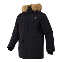 New Balance Warm Hooded Down Jacket Asia Sizing 'Black Brown' AMJ34323-BK
