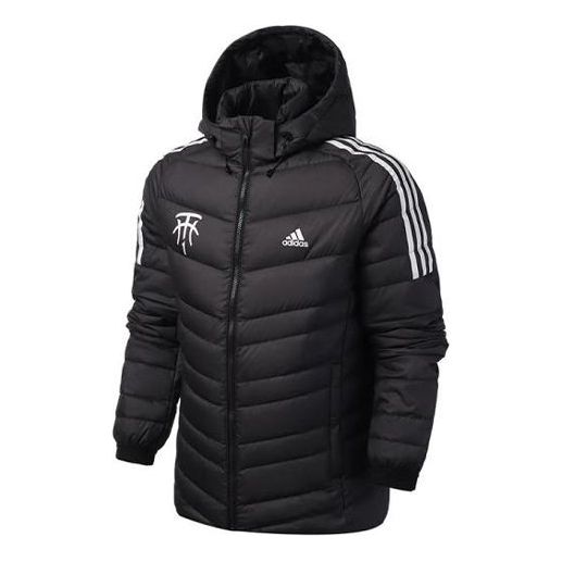 adidas Tmac Down Jkt Basketball Training Sports hooded Stay Warm Down Jacket Black EI9712