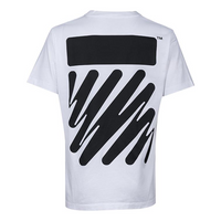Men's Off-White SS22 Solid Color Cotton Zebra Printing Short Sleeve White T-Shirt OMAA027S22JER0100110