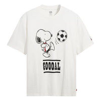 Men's Levis x Peanuts Crossover Round Neck Printing Short Sleeve White 86275-0011