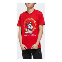 adidas neo x Disney Crossover M Dsny Cny Tee Disney Mickey Mouse Pattern Sports Short Sleeve Red GE7781