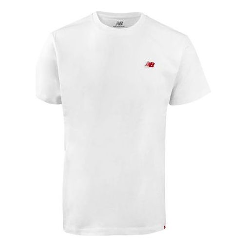New Balance Men's New Balance Knit Tops Round Neck Breathable Short Sleeve White AMT91543-WT