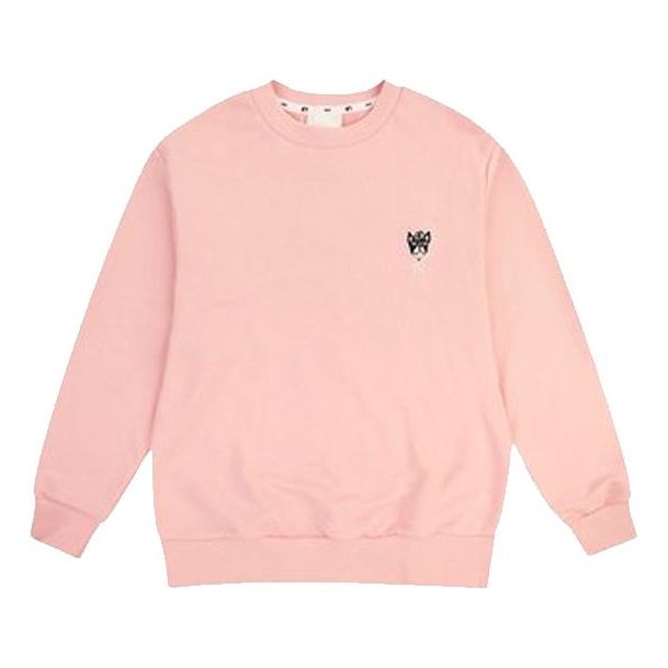 MLB Cartoon Series Long Sleeves Loose Embroidered Athleisure Casual Sports Round Neck Unisex Pink 31MTC1941-50P