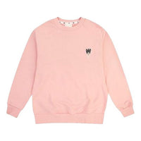MLB Cartoon Series Long Sleeves Loose Embroidered Athleisure Casual Sports Round Neck Unisex Pink 31MTC1941-50P