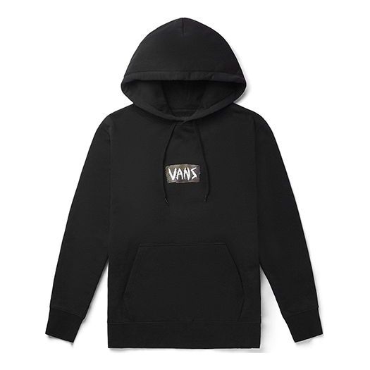 Men's Vans Back Printing Pullover hooded Fleece Lined Black VN0A4BP4BLK