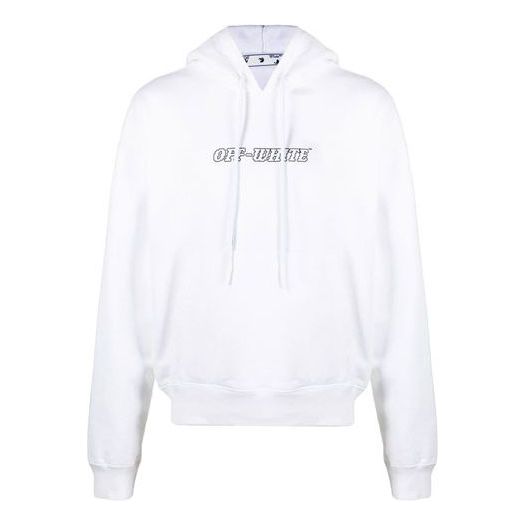 Off-White Men's SS21 Pascal Painting Logo Sweatshirt White OMBB037R21FLE0070131