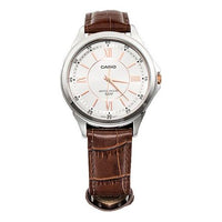 CASIO Quartz Waterproof White DialBrown Strap Mens WhiteBrown Analog MTH-1061L-7AVPF