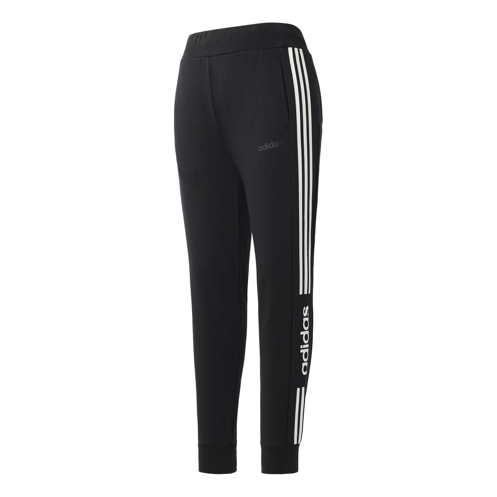 adidas neo Side logo Printing Slim Fit Casual Sports Long Pants Black EI4734