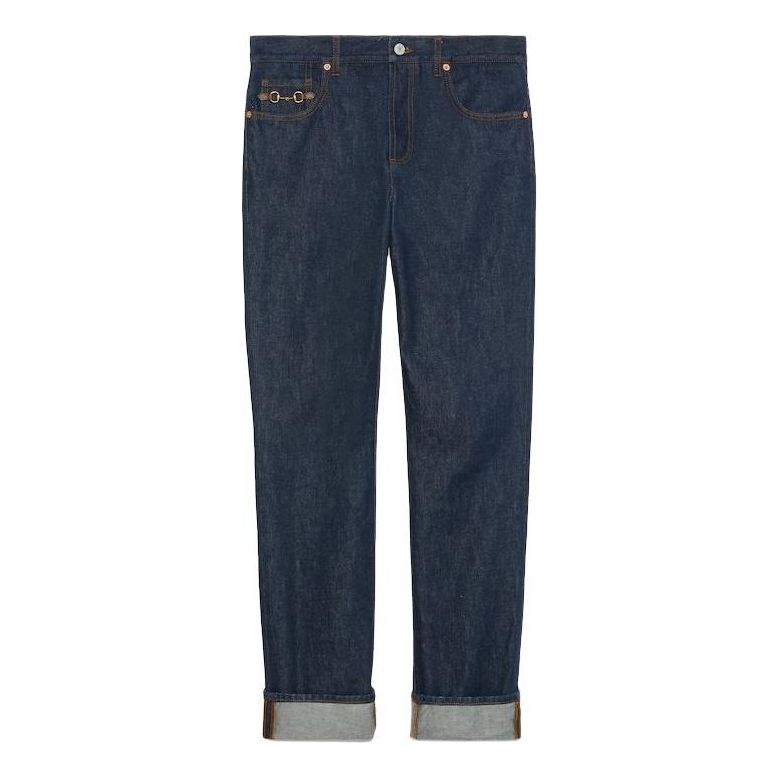 Gucci Denim Pant With Horsebit 'Dark Blue' 774080-XDCUY-4759