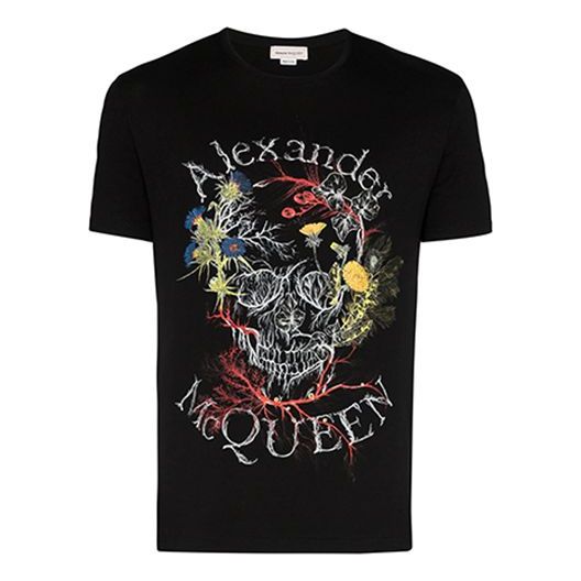 Men's Alexander McQueen Printing Short Sleeve Black 595649-QOZ59-0901