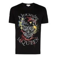 Men's Alexander McQueen Printing Short Sleeve Black 595649-QOZ59-0901