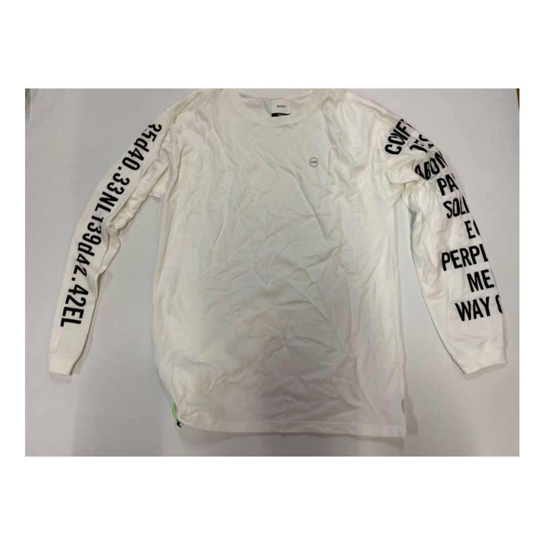 Men's WTAPS Alphabet Printing Long Sleeves White W0XLTATL02SBWHX002
