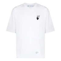 Off-White FW21 Caravaggio Arrow Pattern Round Neck Short Sleeve Loose Fit White OMAA120F21JER0070110