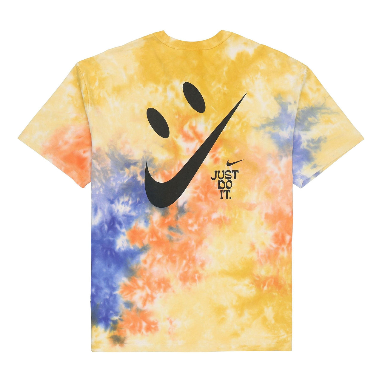Men's Nike Sportswear Tie Dye Smiling Face Printing Loose Short Sleeve Orange T-Shirt DX7849-819