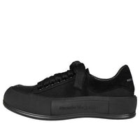 (WMNS) Alexander McQueen Deck Skate Plimsoll Lace Up 'Black' 654593W4MV71000