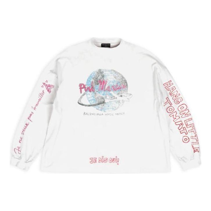 Balenciaga x Pink Martini Long Sleeve T-shirt Oversized 'Ecru' 699191TMVN99800